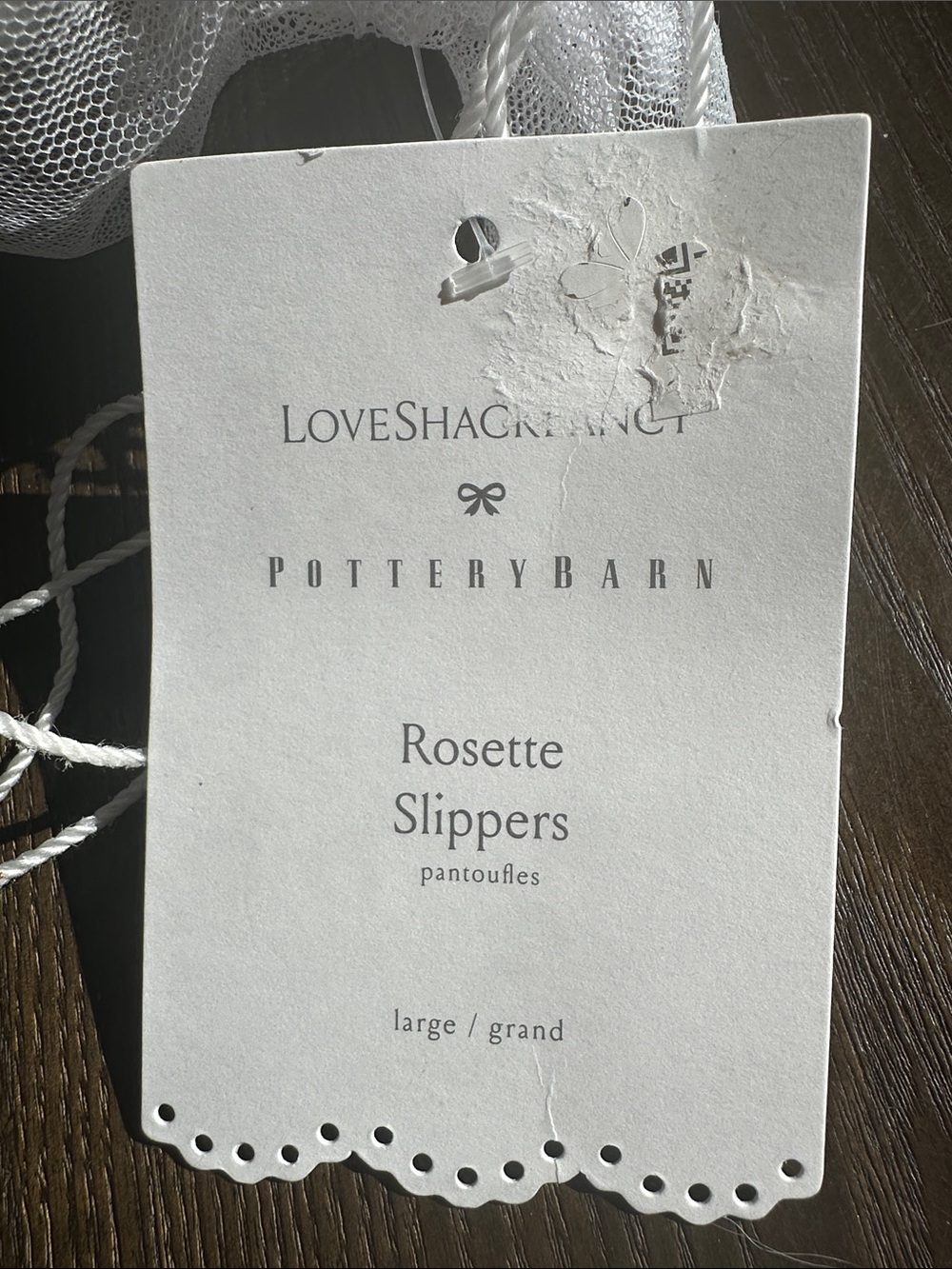 Pottery barn rosette Slippers New - Picture 5 of 5